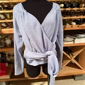 Anthropologie Sky Blue Knit Sweater Top